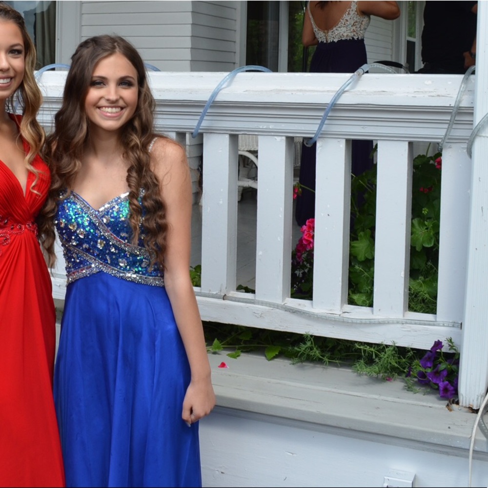 ROYAL BLUE PROM DRESS - Picture 4 of 4